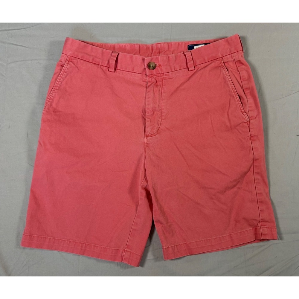 Vineyard Vines Mens 33 Breaker Shorts Salmon Pink Cotton Stretch Chino Preppy